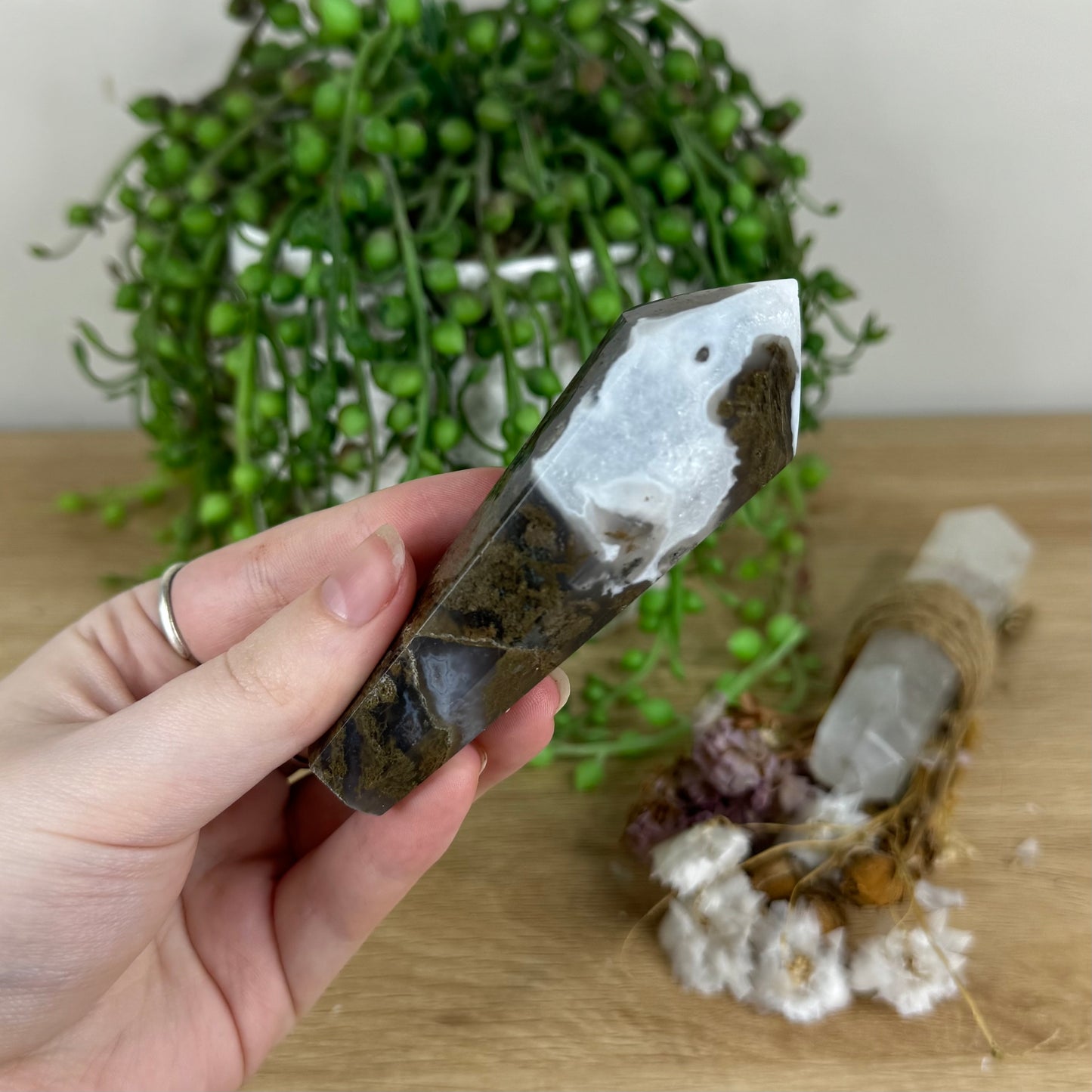 Moss Agate Wand (O687)