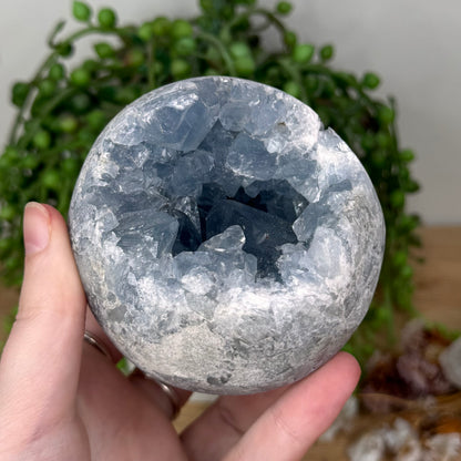 Blue Celestite Sphere (S847)