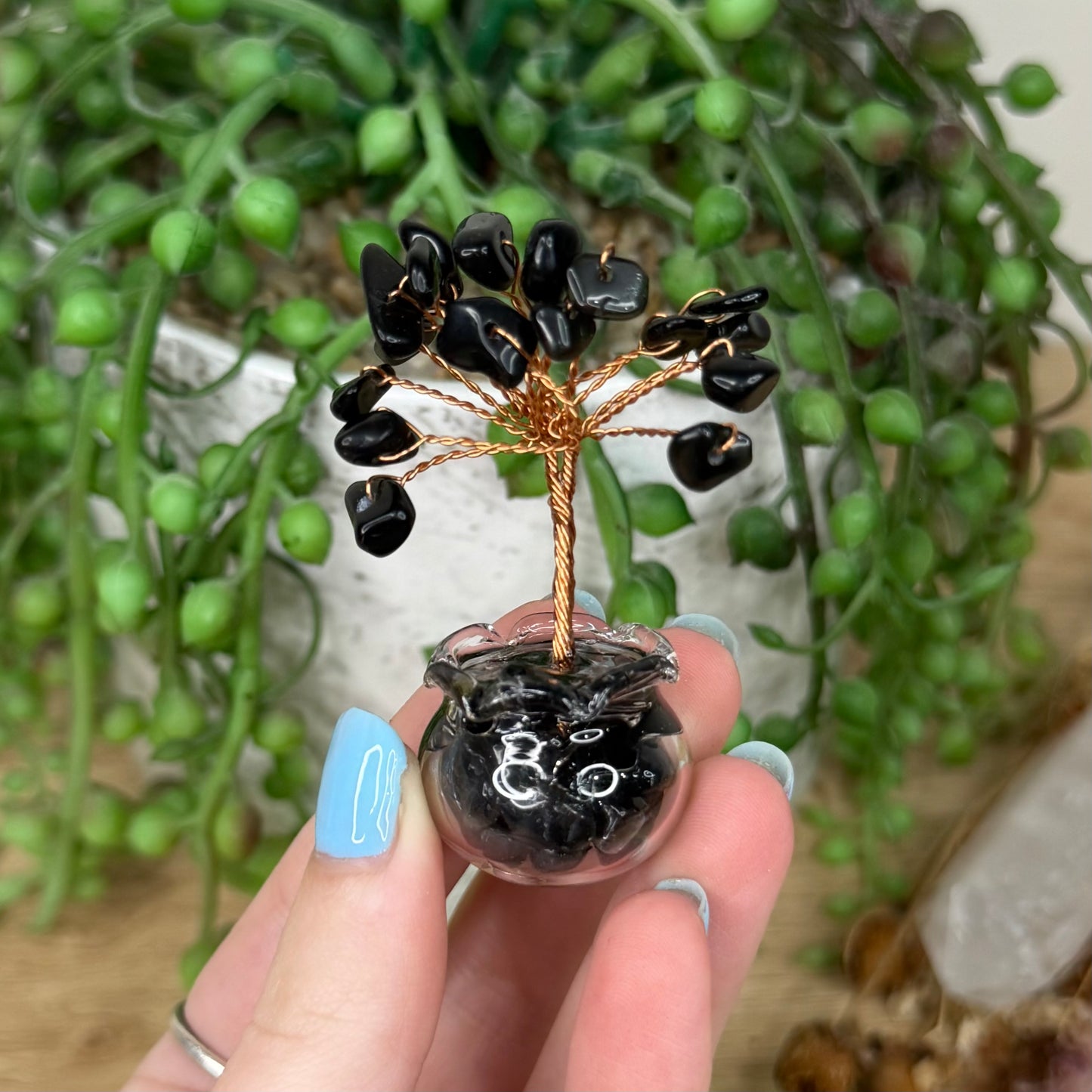 Black Obsidian Mini Chip Tree