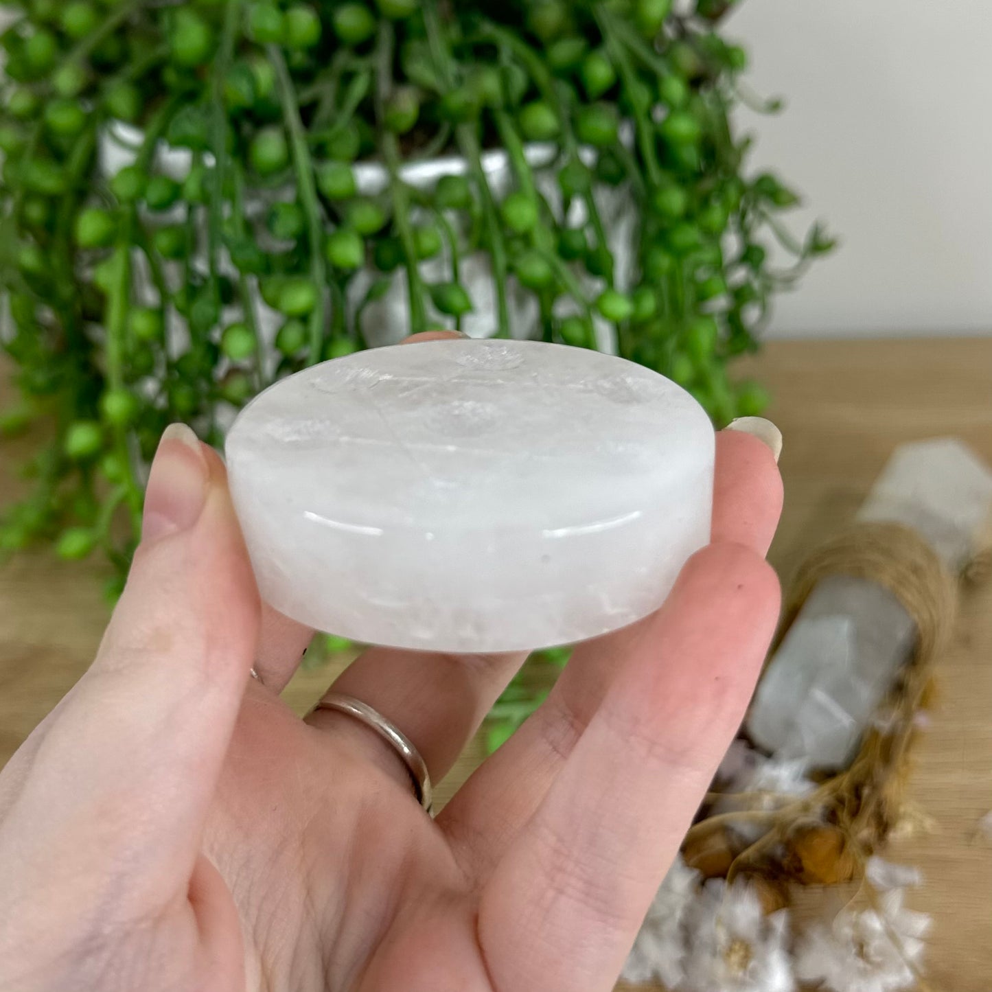 Clear Quartz Mini Sphere Disc (O705) (O698) (O697) (O703) (O699) (O700) (O702) (O701) (O704)