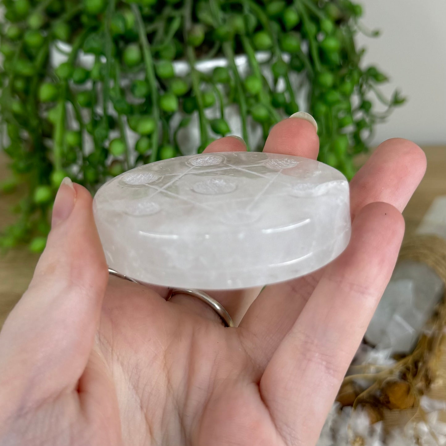 Clear Quartz Mini Sphere Disc (O706)