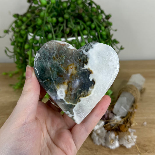 Moss Agate Heart (O689)