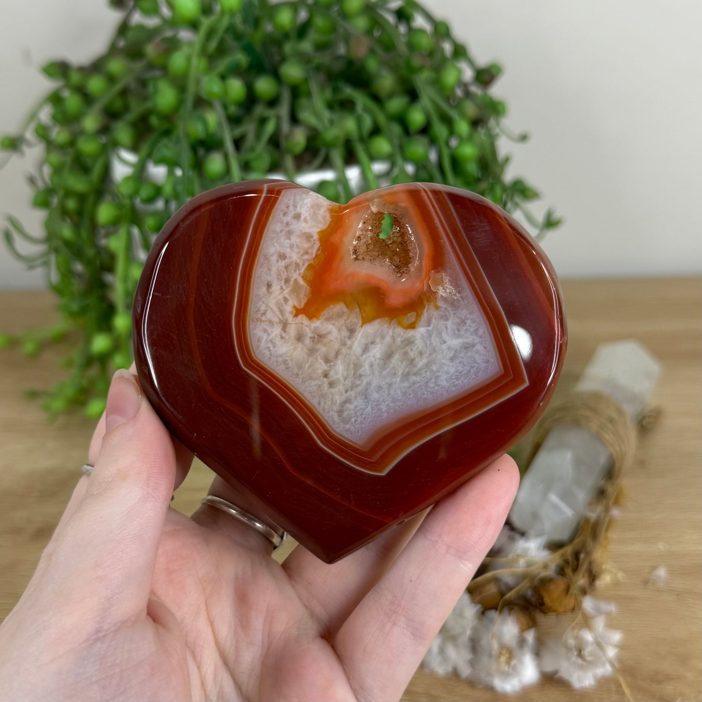 Druzy Carnelian Heart (O624)