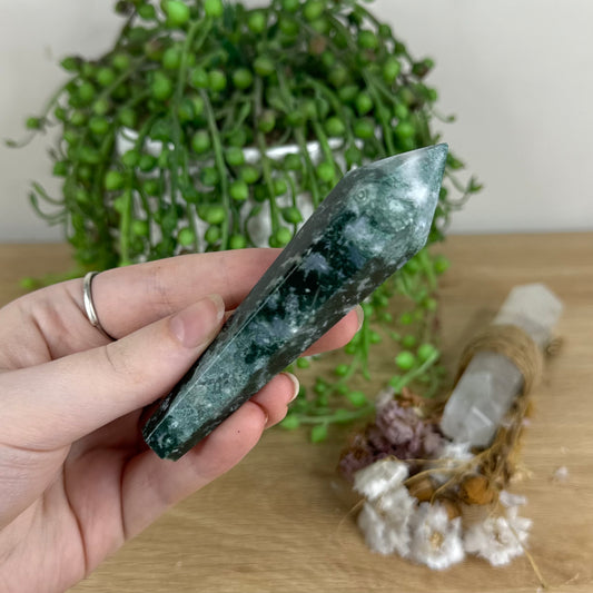 Moss Agate Wand (O677)