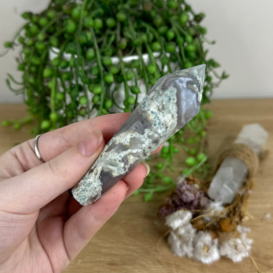 Moss Agate Wand (O678)