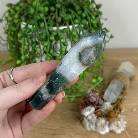 Moss Agate Wand (O679)