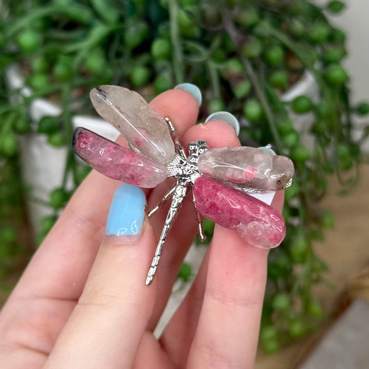 Ice Rhodonite Dragonfly (Z303)