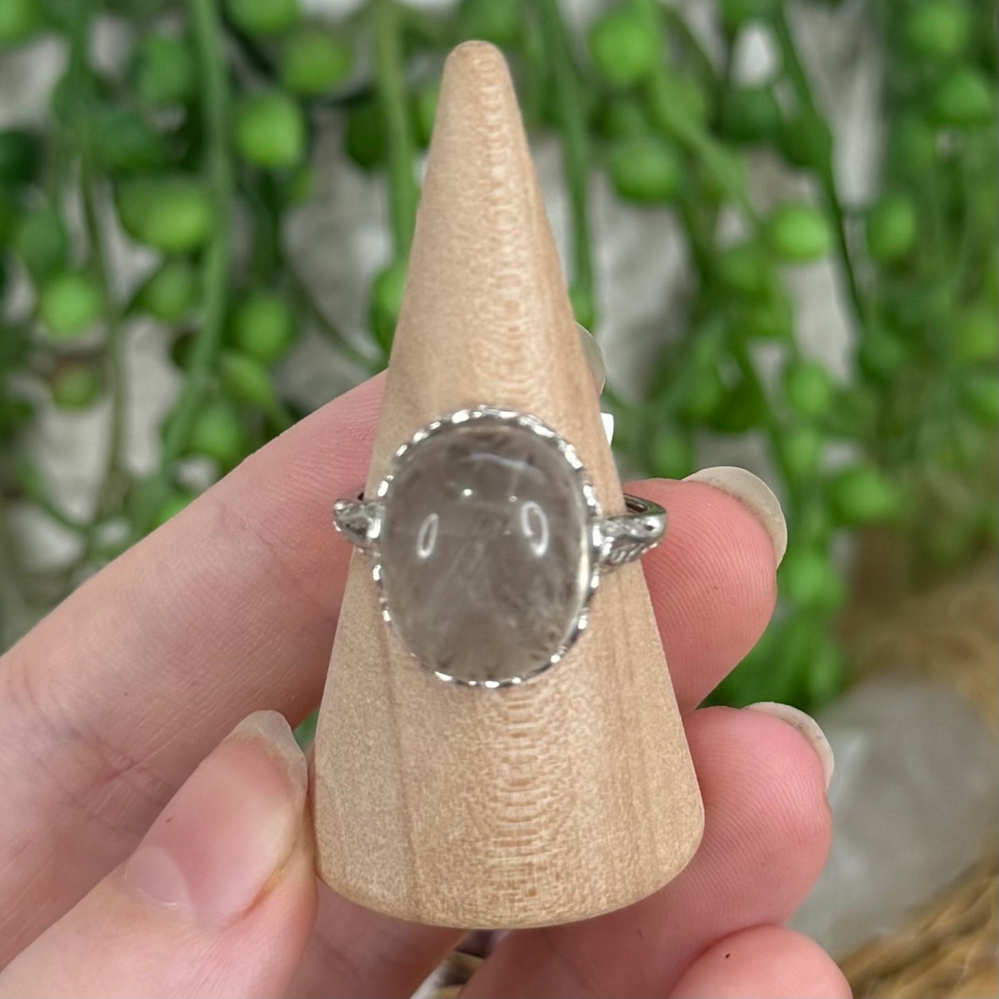 Dendrite In Quartz S925 Ring (O882)