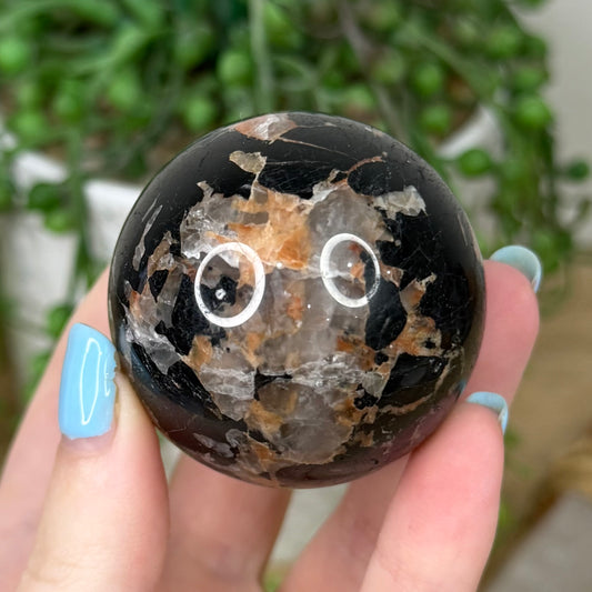Black Tourmaline In Feldspar Sphere (Z284)