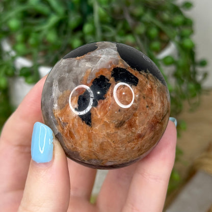 Black Tourmaline In Feldspar Sphere (Z282)