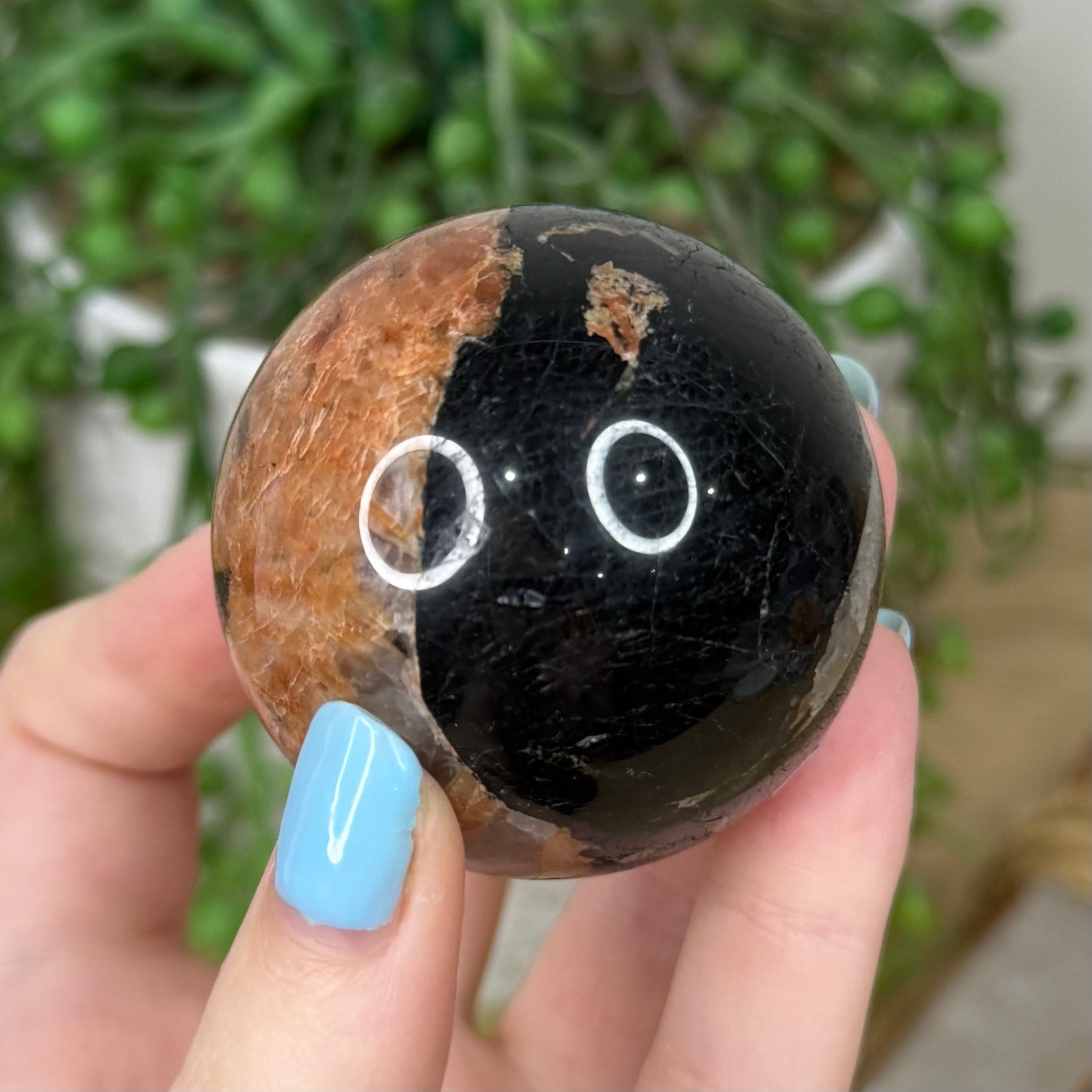 Black Tourmaline In Feldspar Sphere (Z282)
