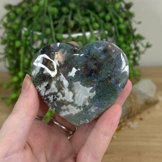 Moss Agate Heart (O831)