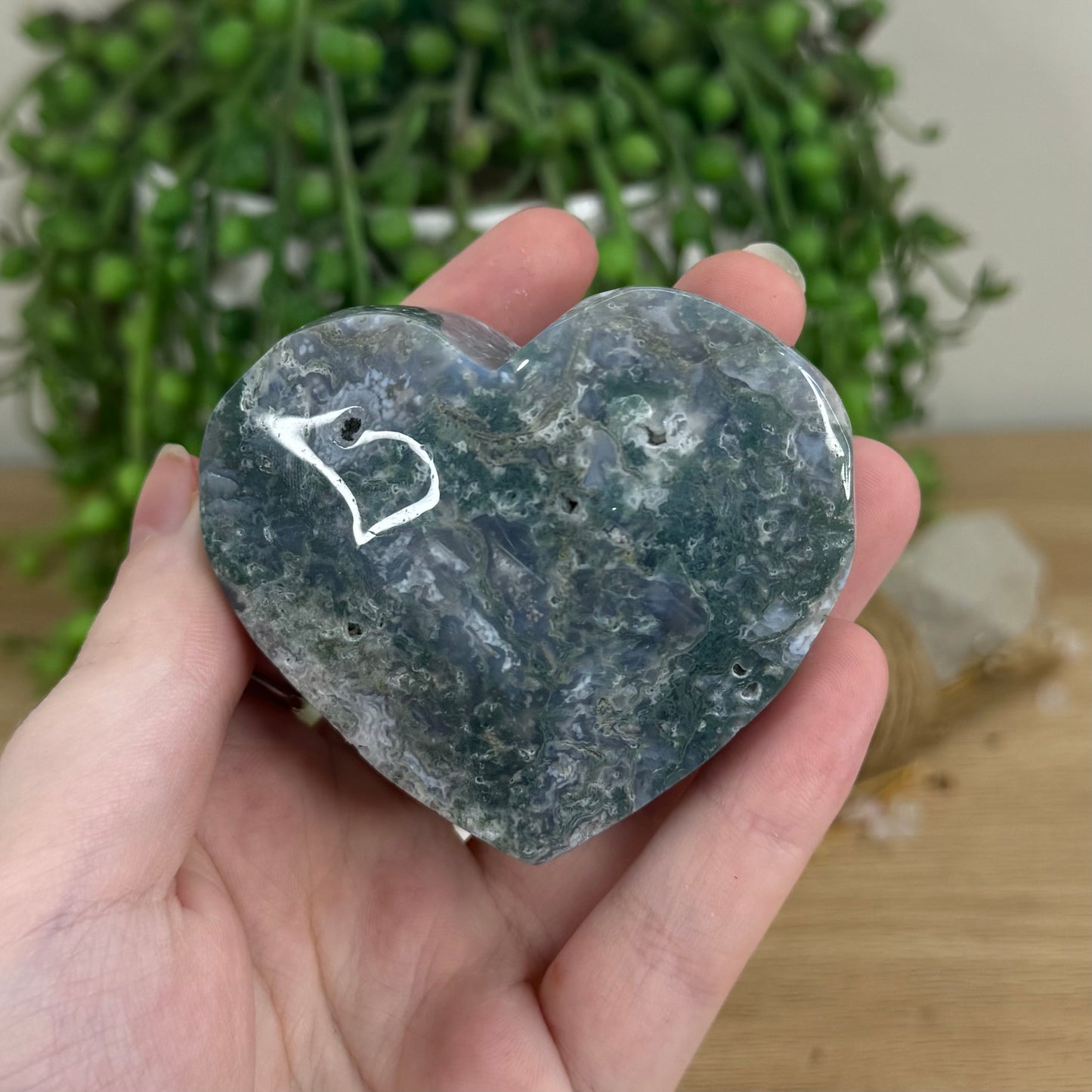 Moss Agate Heart (O832)