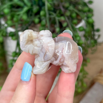 Pink Amethyst / Flower Agate Elephant (Z166)