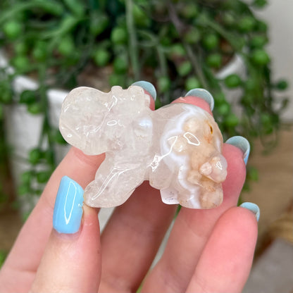 Pink Amethyst / Flower Agate Elephant (Z171)