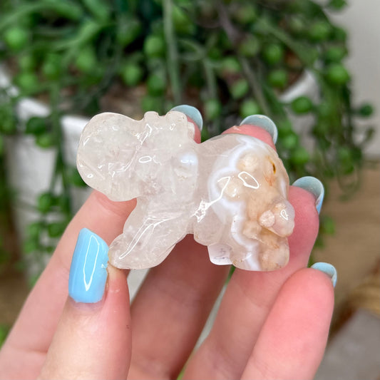 Pink Amethyst / Flower Agate Elephant (Z171)