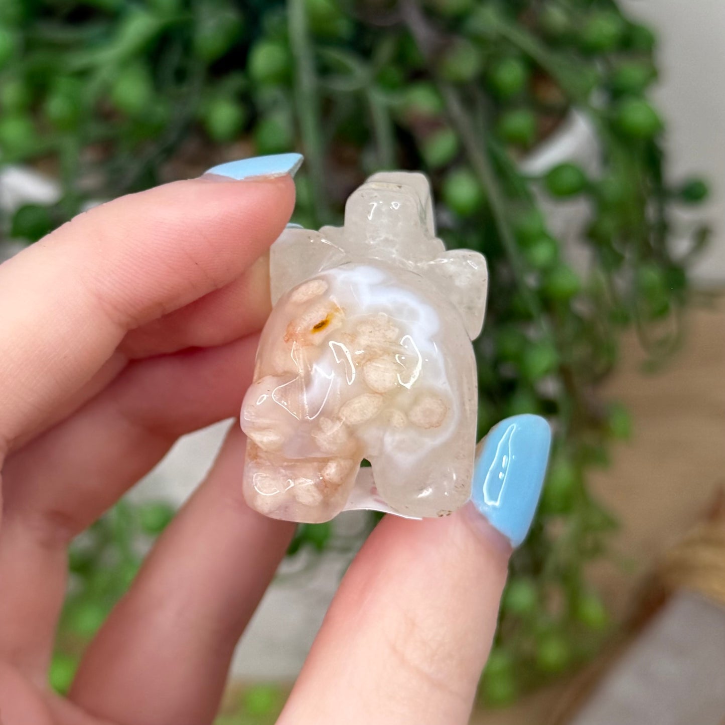 Pink Amethyst / Flower Agate Elephant (Z171)