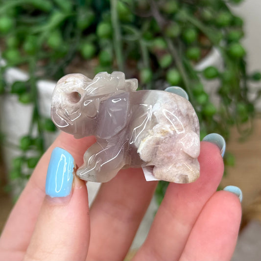 Flower Agate Elephant (Z170)