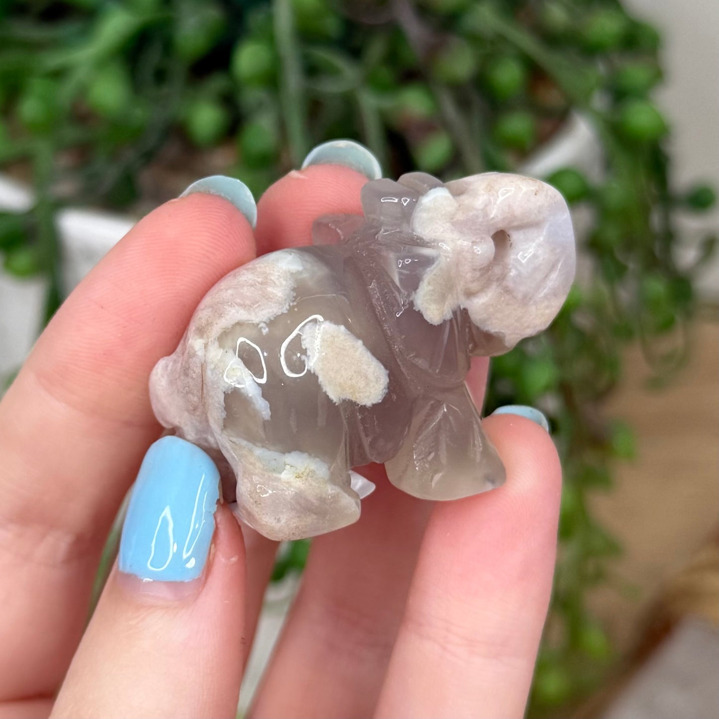 Flower Agate Elephant (Z170)