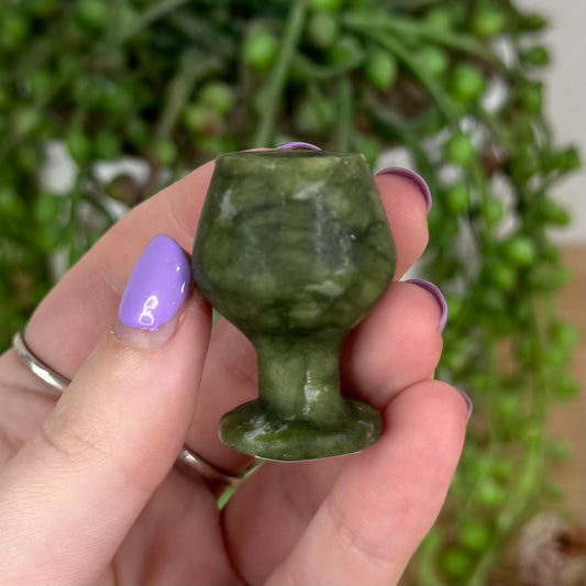 Green Jade Wine Glass (T460)