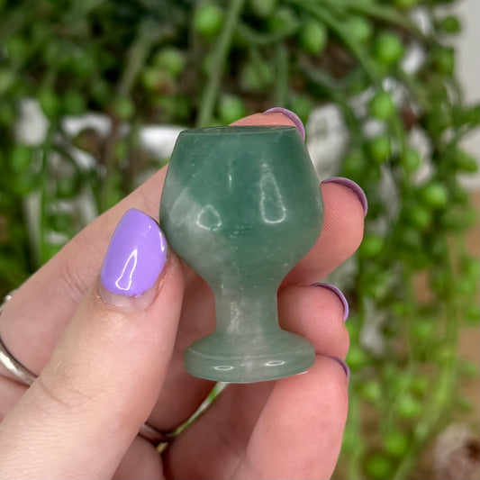 Green Aventurine Wine Glass (T456)
