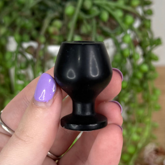 Black Obsidian Wine Glass (T459)