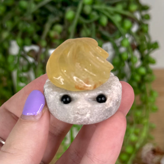 Pink Opal / Fluorite Cupcake Pet Rock (T320)