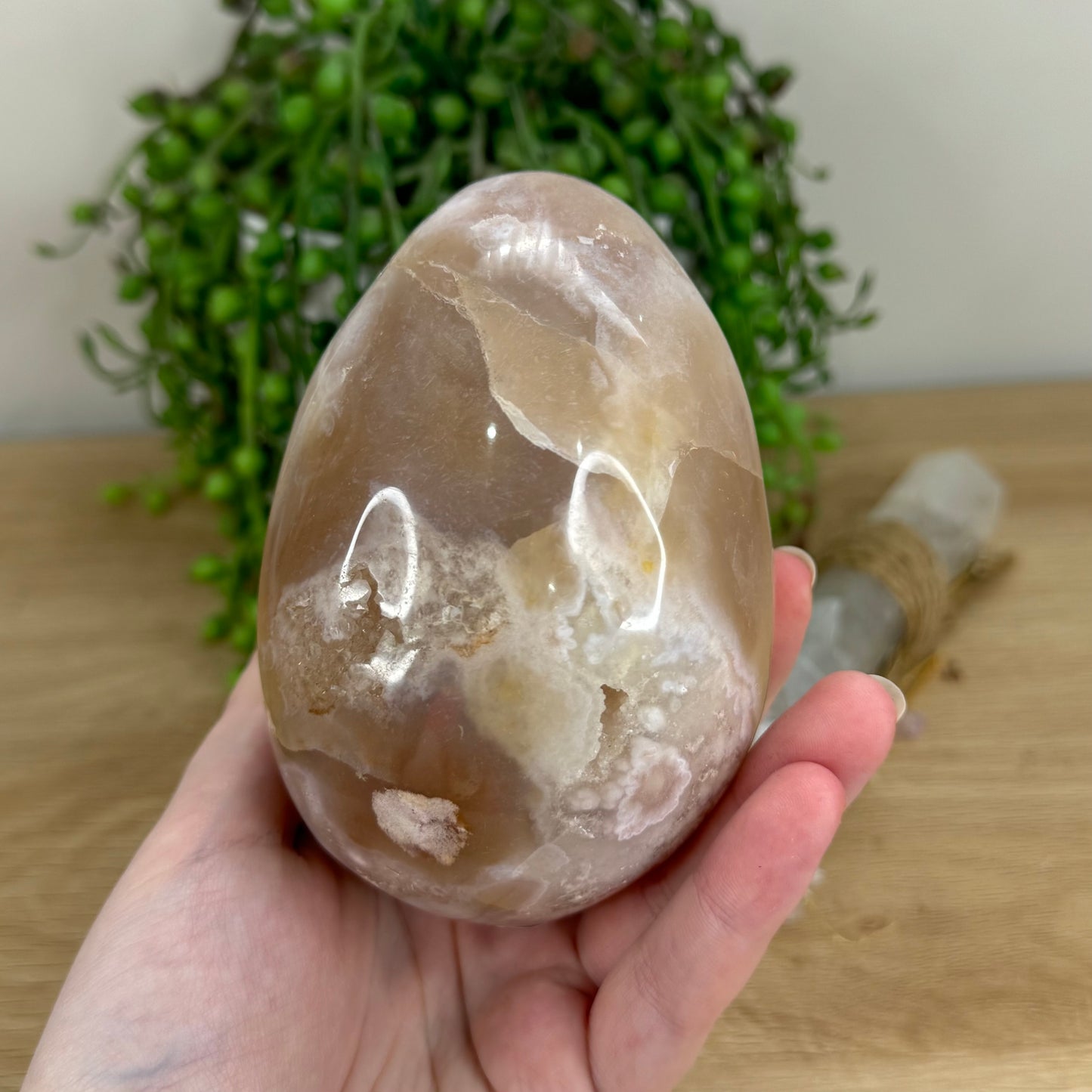 Pink Amethyst / Flower Agate Egg (I337)