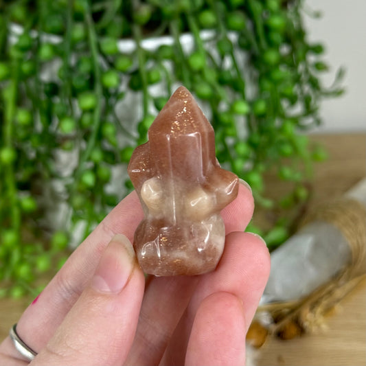 Golden Sunstone Cluster Carving (O990)