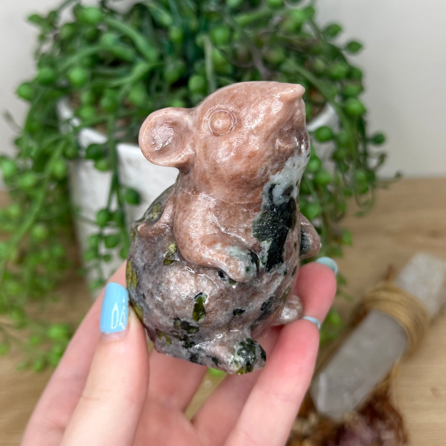 Plum Blossom Tourmaline Mouse (Z234)