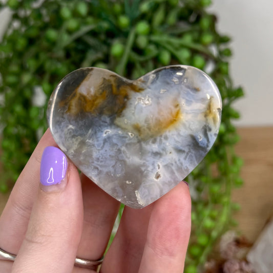 Plume Agate Heart (T550)