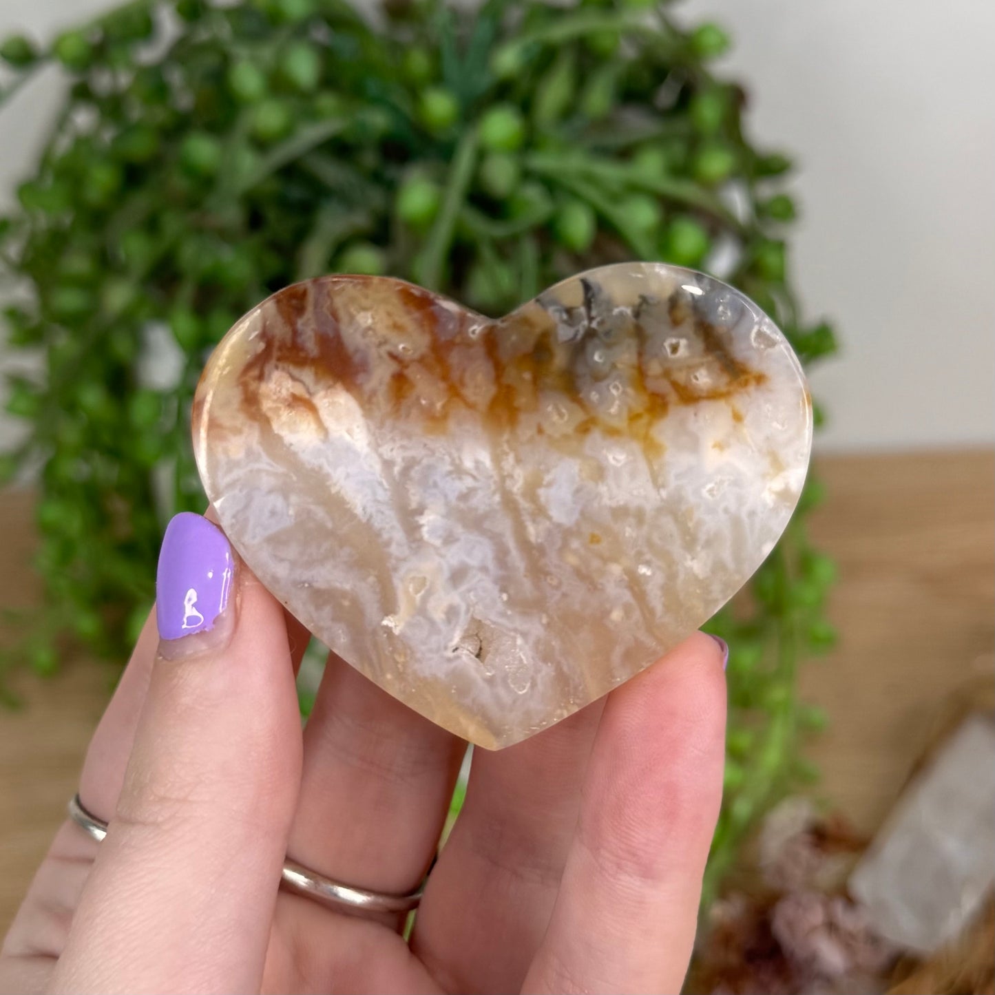 Plume Agate Heart (T554)