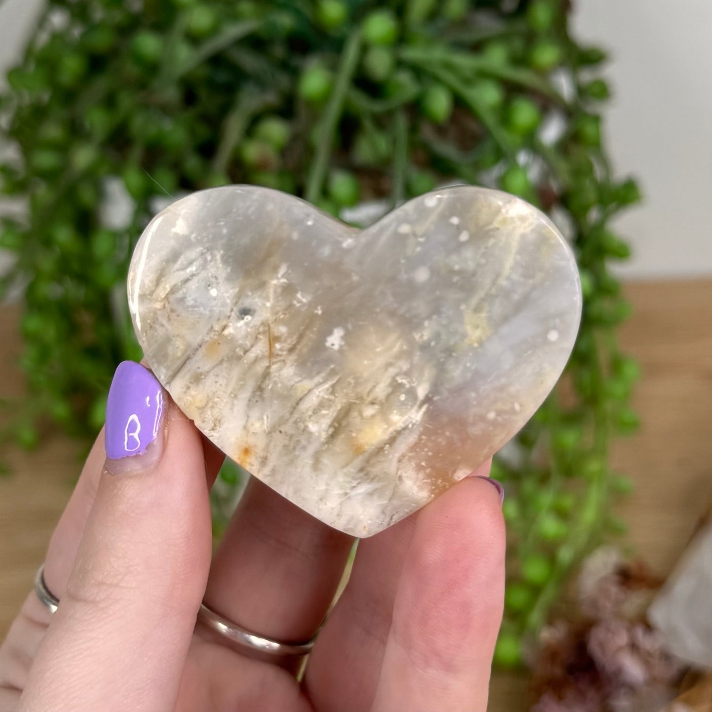Plume Agate Heart (T553)
