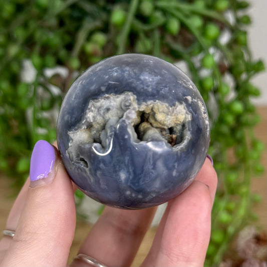 Blue Plume Agate Sphere (T664)