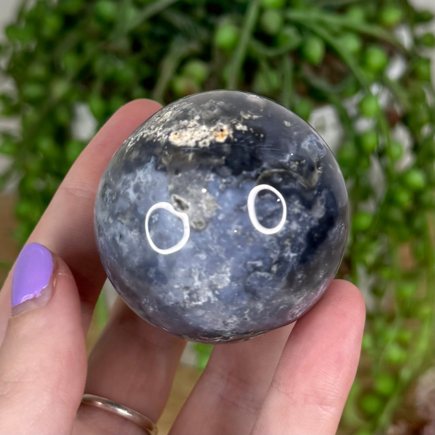 Blue Plume Agate Sphere (T664)