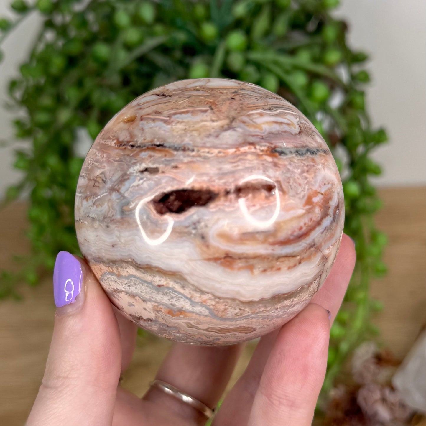 Pink Crazy Lace Agate Sphere (T660)