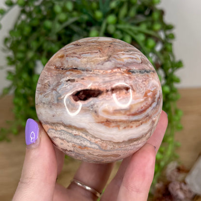 Pink Crazy Lace Agate Sphere (T660)