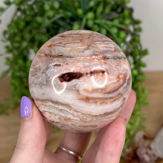 Pink Crazy Lace Agate Sphere (T660)