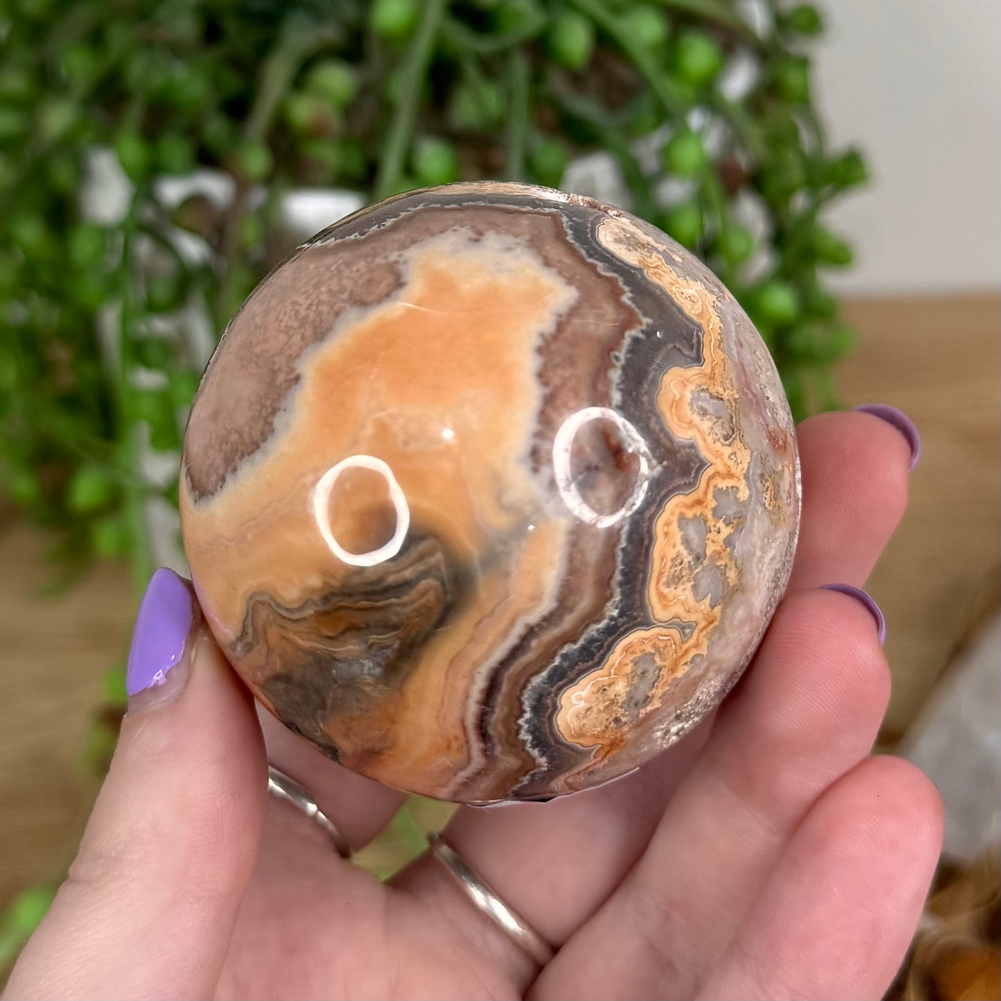 Pink Crazy Lace Agate Sphere (T557)