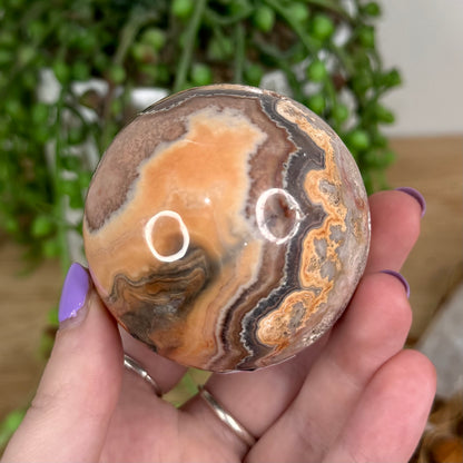 Pink Crazy Lace Agate Sphere (T557)