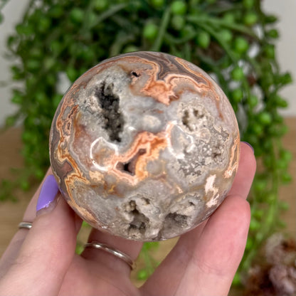 Pink Crazy Lace Agate Sphere (T557)