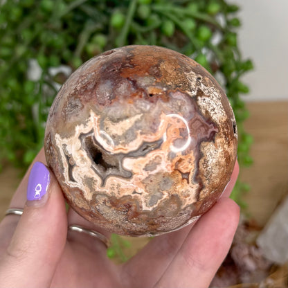 Pink Crazy Lace Agate Sphere (T558)