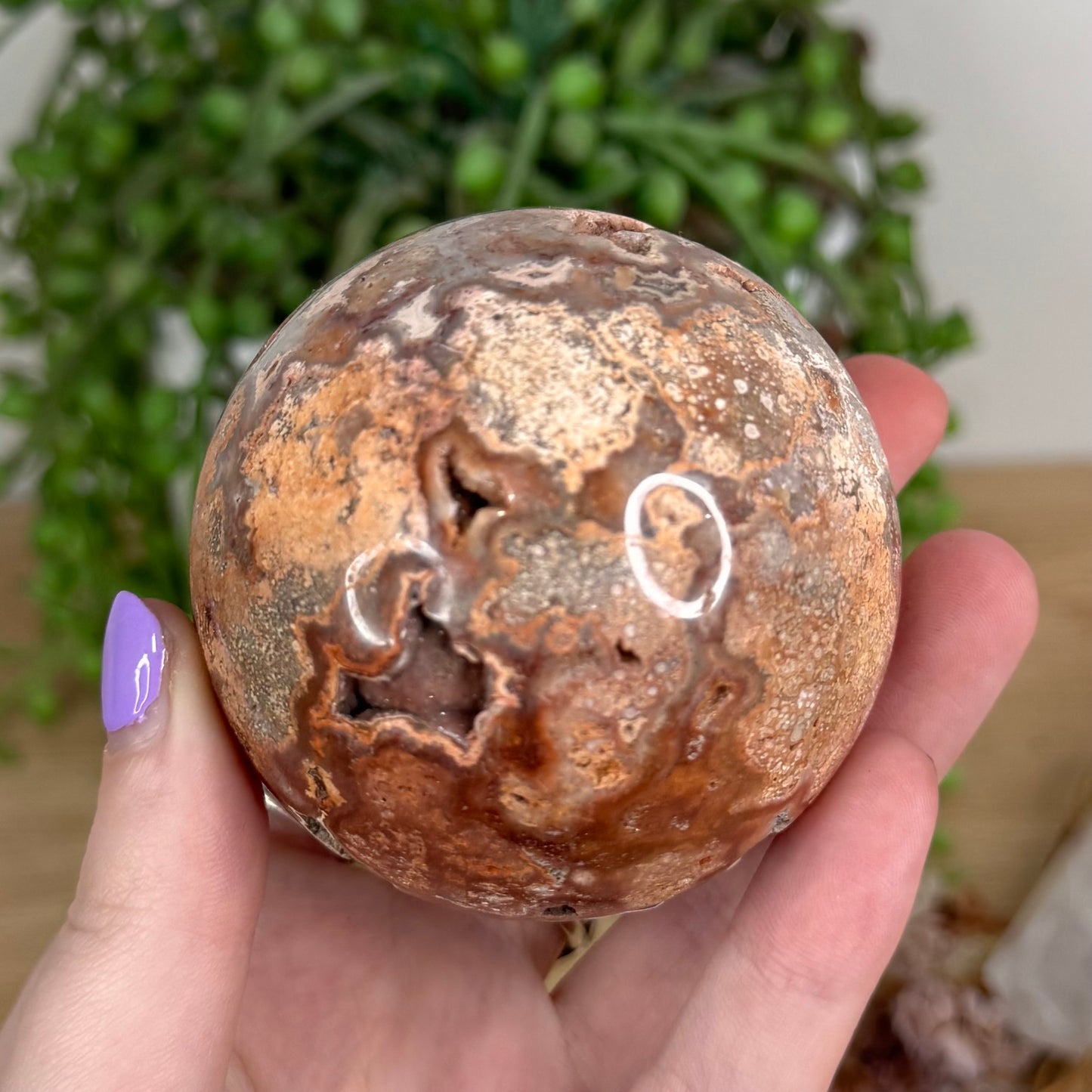 Pink Crazy Lace Agate Sphere (T558)