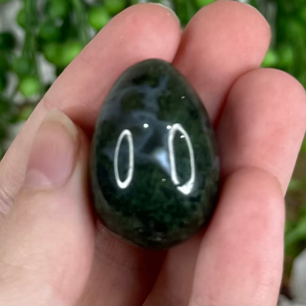 Moss Agate Mini Egg