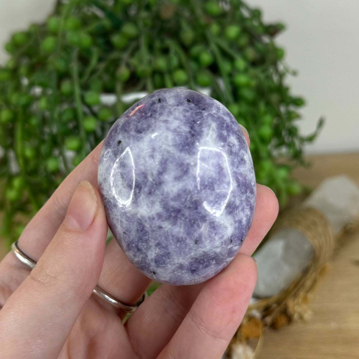 Lepidolite Palm Stone (P45)