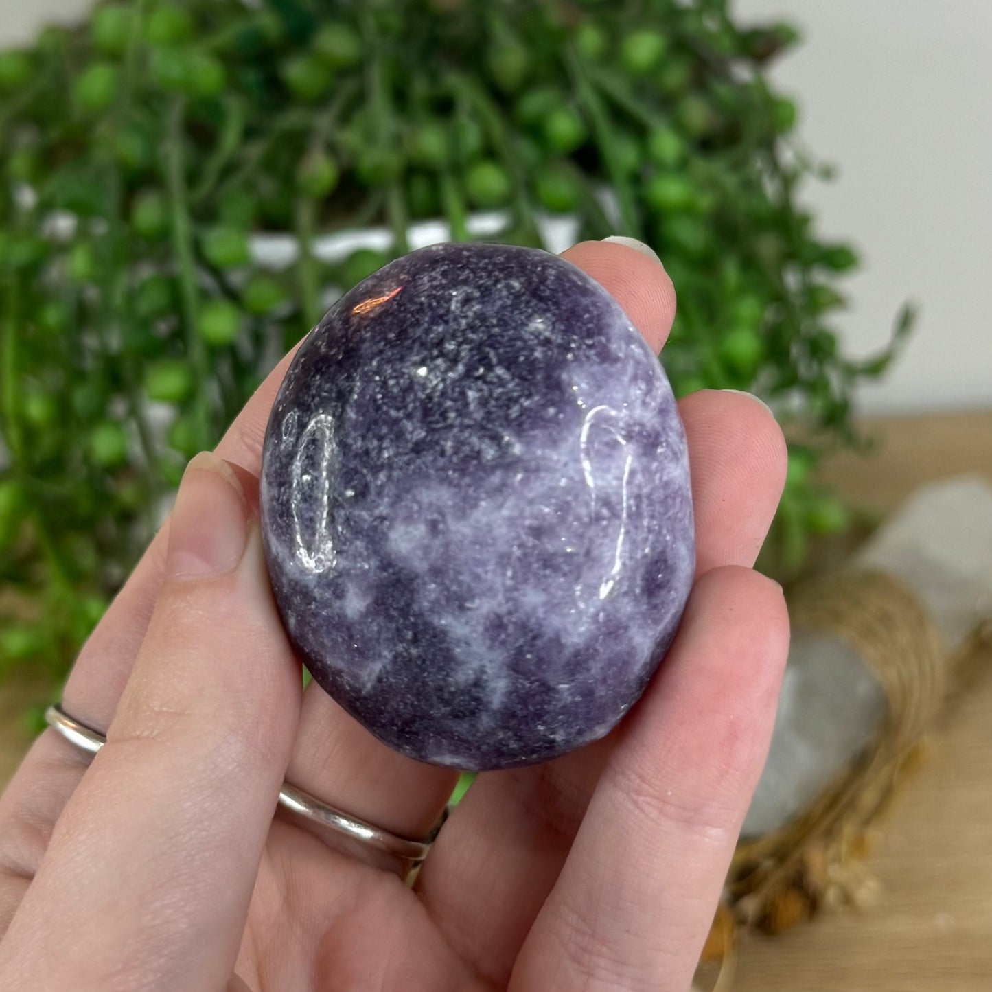 Lepidolite Palm Stone (P44)