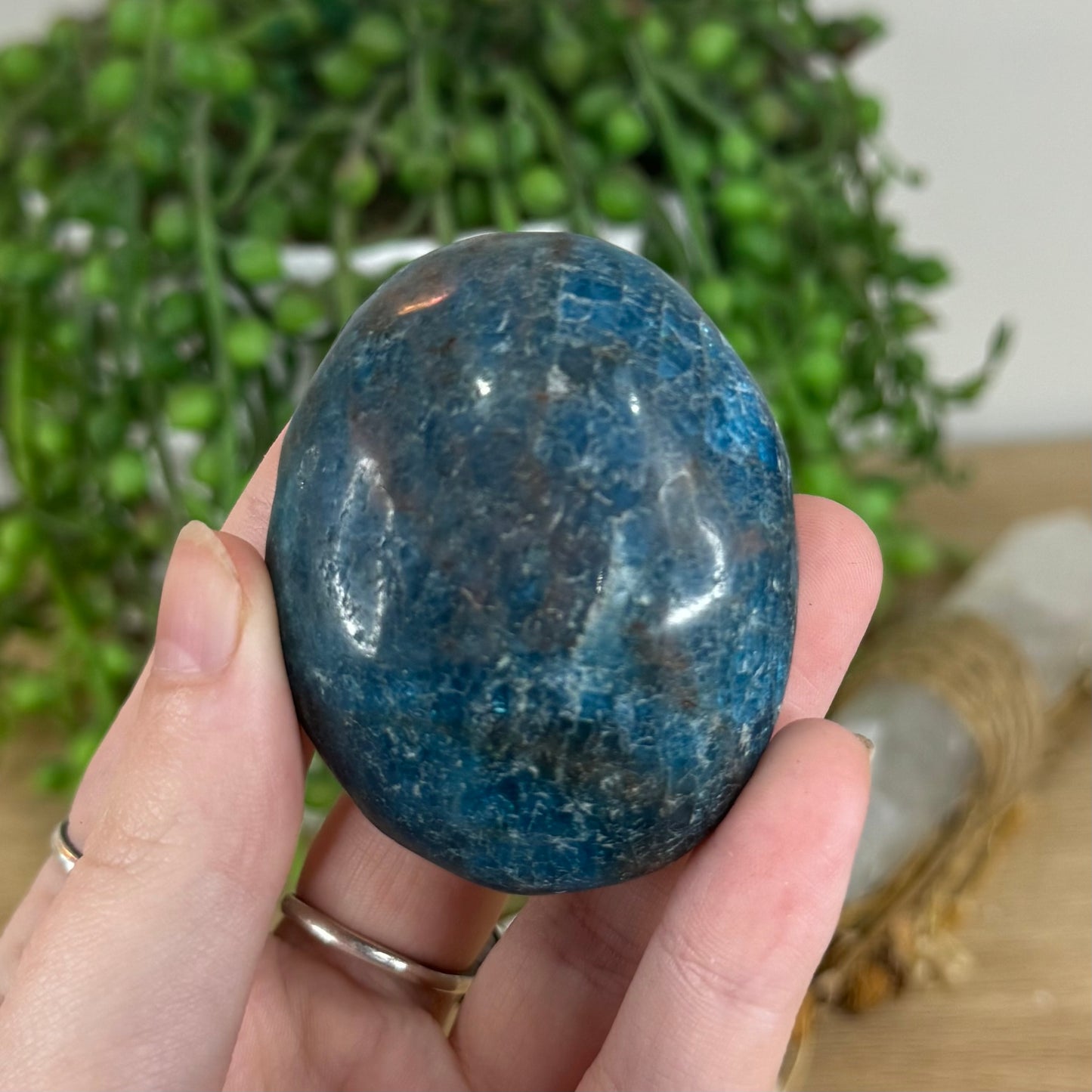 Blue Apatite Palm Stone (P39)