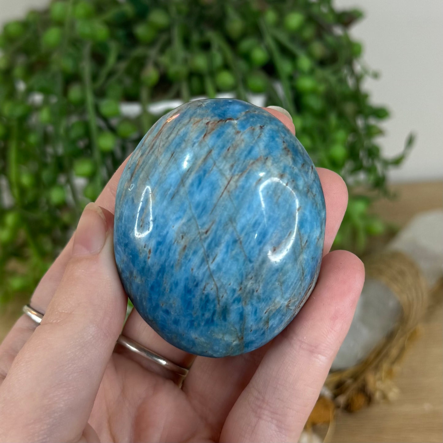 Blue Apatite Palm Stone (P38)