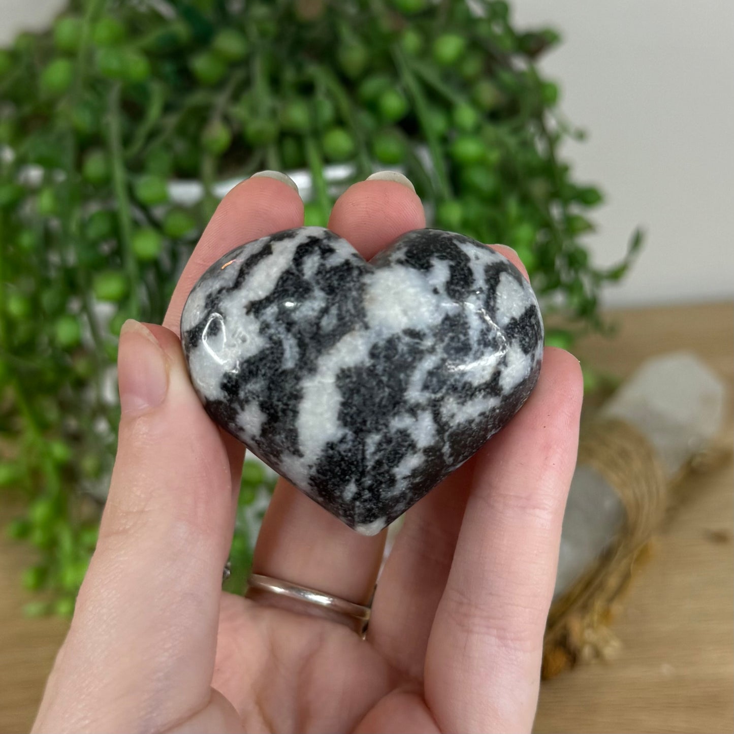 Black Zebra Jasper Heart (P56)