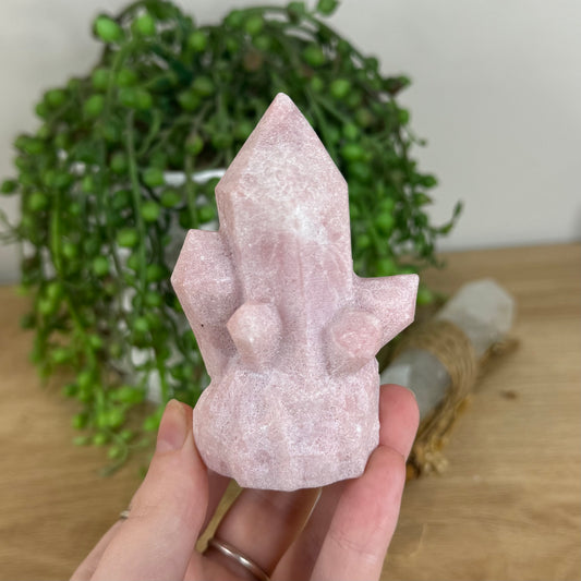 Pink Opal Cluster Carving (P49)